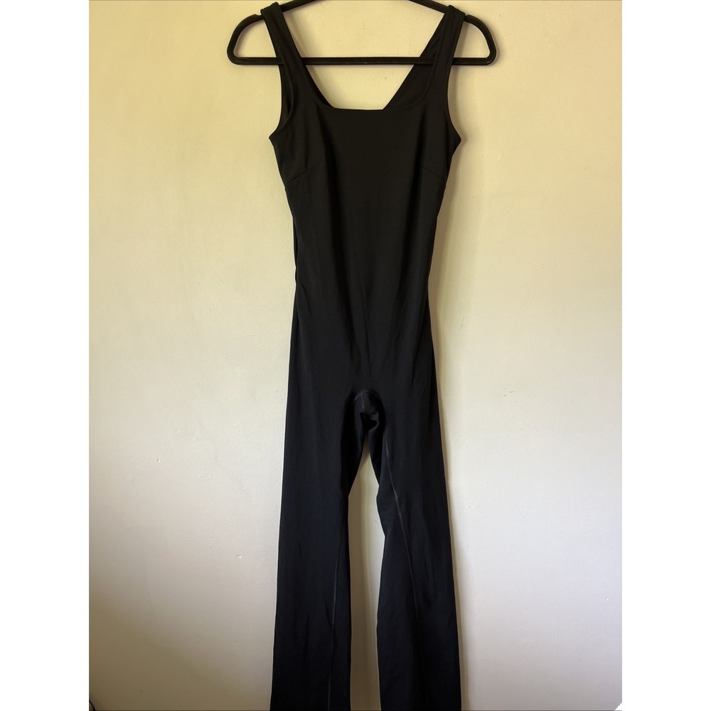 SPANX Booty Boost® Easy Access Flare Jumpsuit Size Small Black Lounge Active